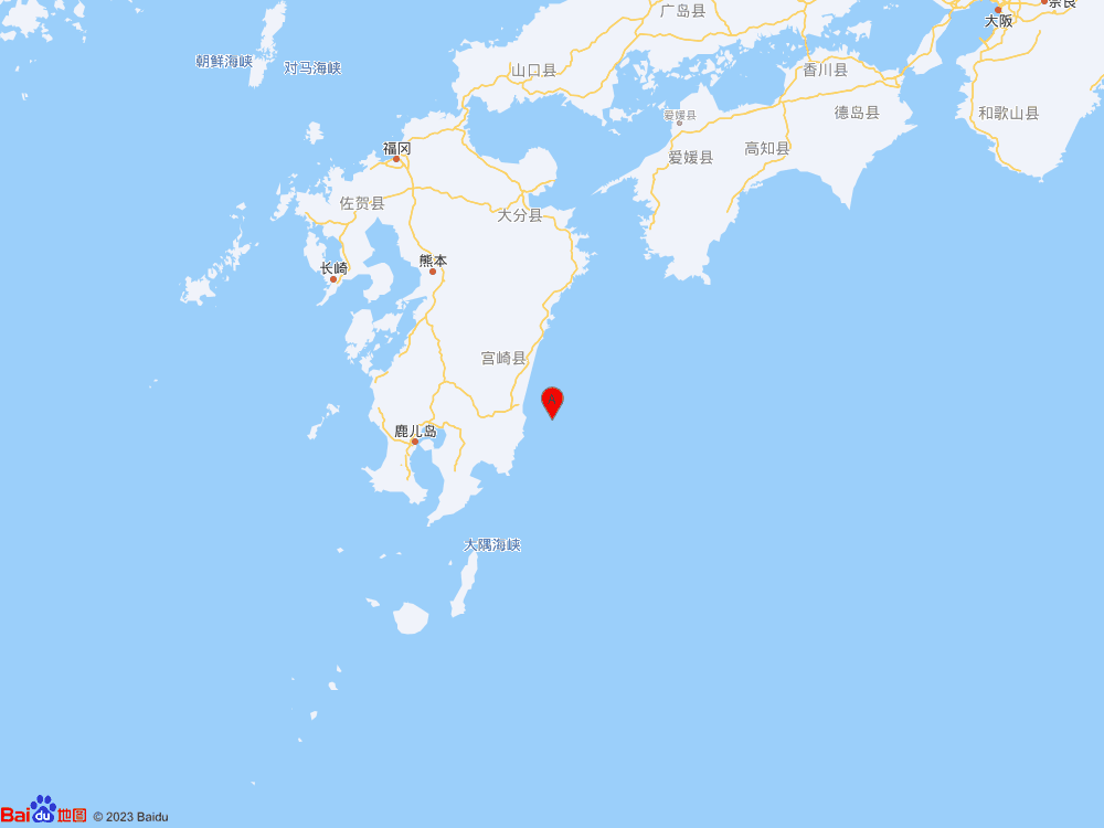 日本九州岛附近海域（北纬31.80度，东经131.70度）发生7.1级地震