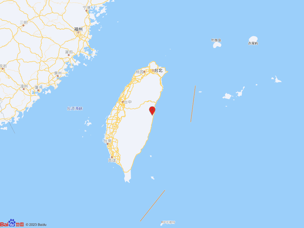 台湾花莲县（北纬23.84度，东经121.54度）发生4.0级地震